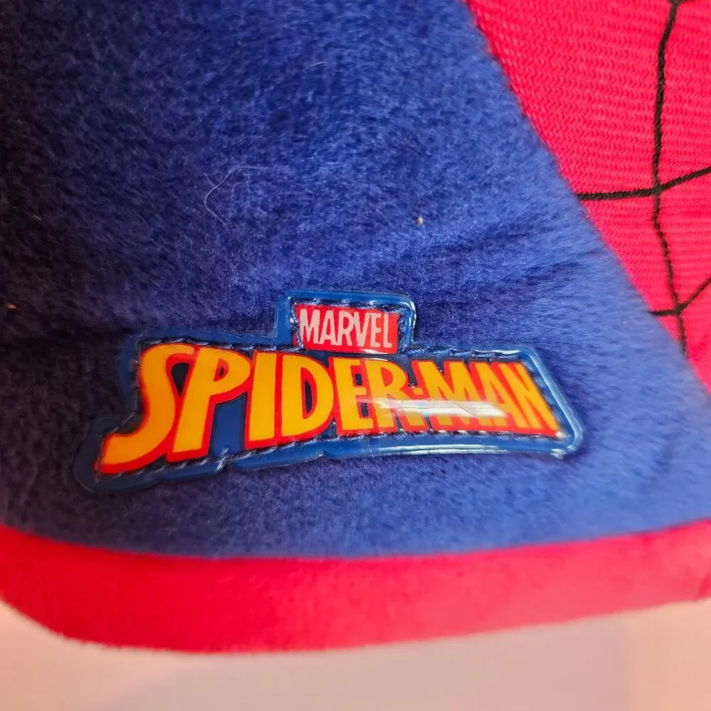 Marvel Spider-Man Boys Slipper Boots Size 9/10 3D Plush Velcro Red Blue